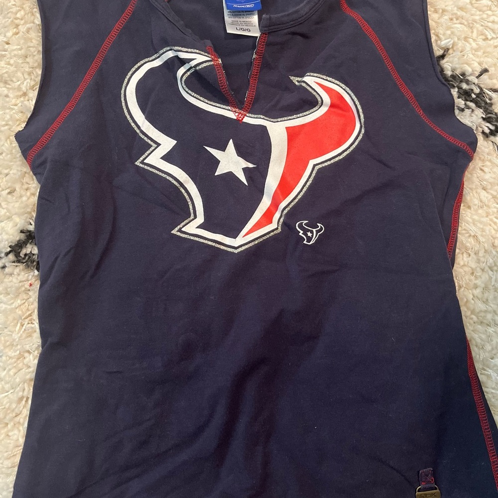 Women’s Navy Blue Texans Sleeveless Top